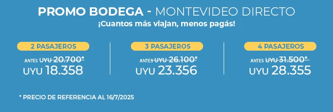 Tabla Tarifaria Promo Bodega Montevideo